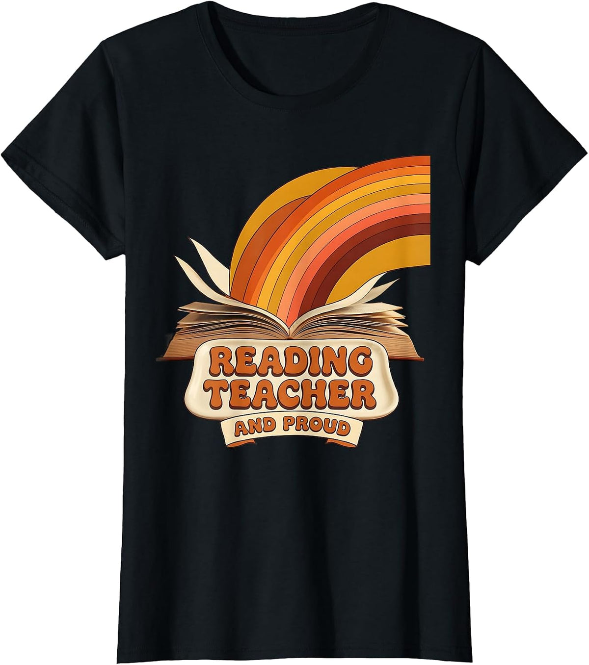 Reading Teacher and Proud Educator Design T-Shirt - Black