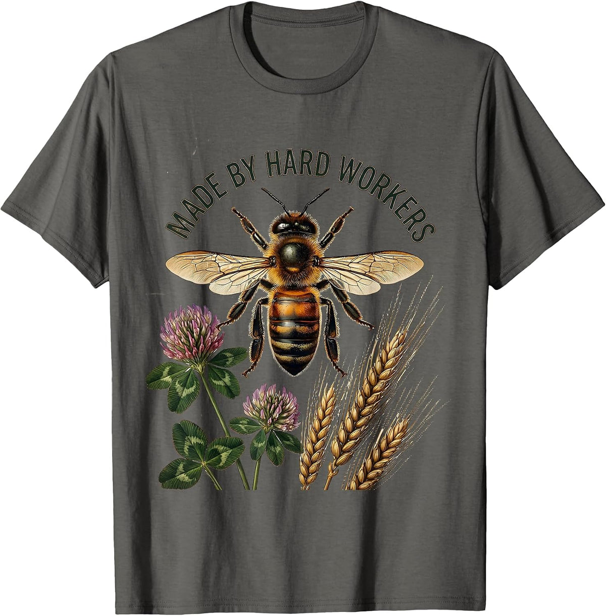 Made by Hard Workers Labor Day Tribute Design T-Shirt - Asphalt Grey