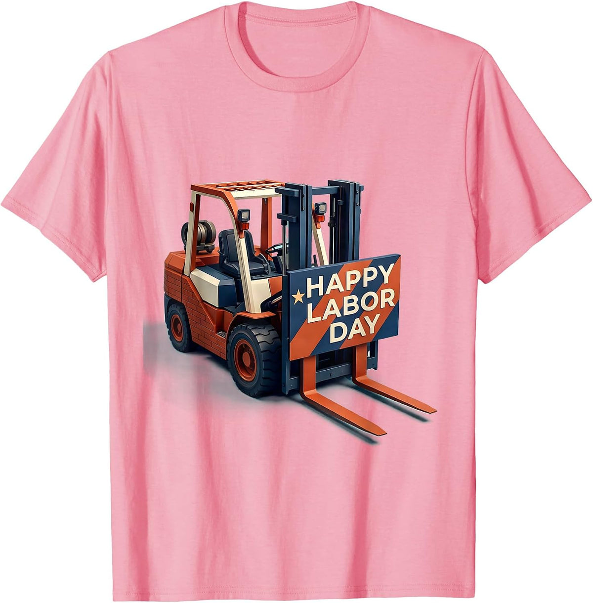Men's Happy Labor Day Midcentury Modern Patriotic Union Worker T-Shirt - Pink