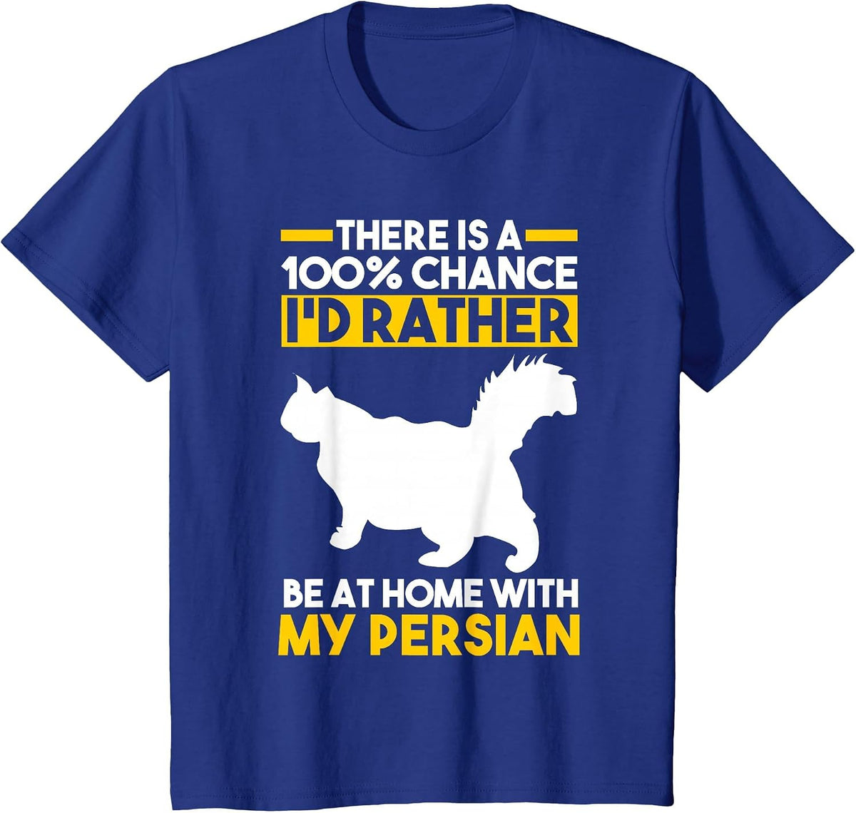 Cat Persian T-Shirt - Royal Blue