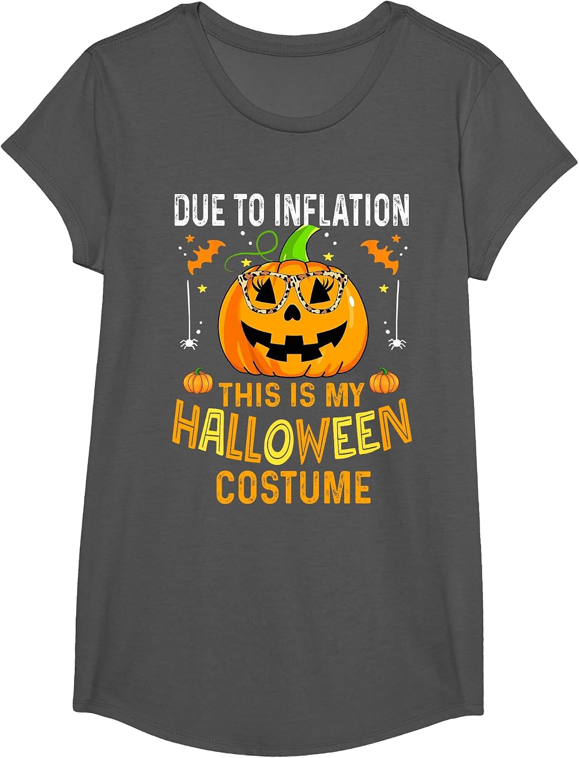 Pumpkin Halloween Costume Men Women Funny Halloween 2026 T-Shirt - Girls Asphalt Grey