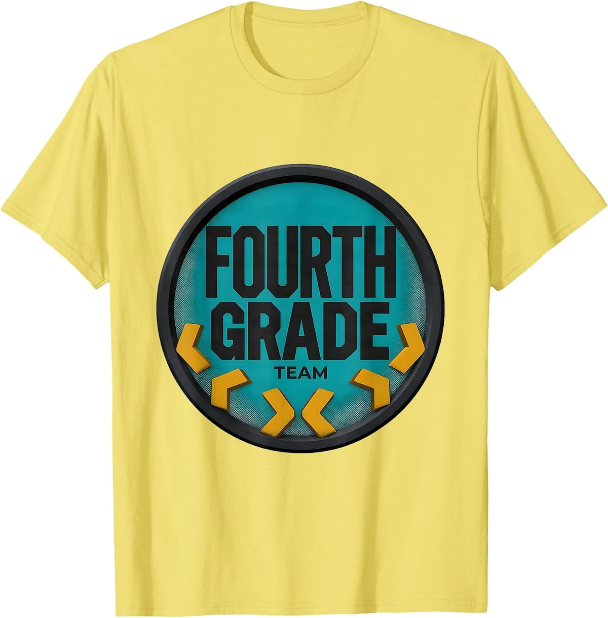 Men's Team Fourth Grade Midcentury Modern Back To School Student T-Shirt - Lemon Yellow