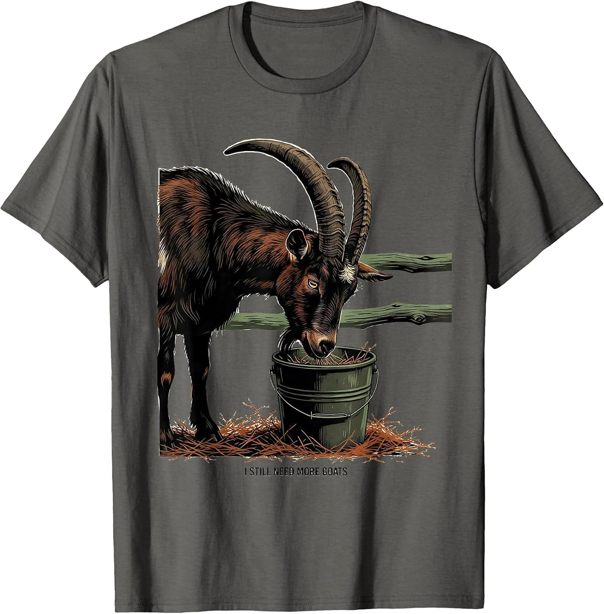 Men's I Still Need More Goats Funny Goat Lover Farmer Gift T-Shirt - Asphalt Grey