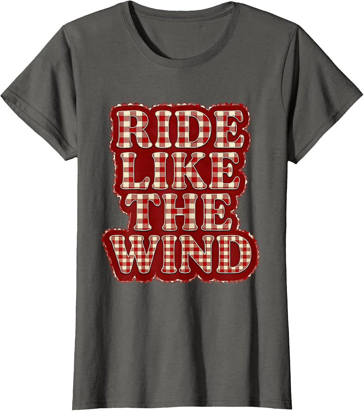 Women's Ride Like the Wind Horse Lover Design T-Shirt - Asphalt Grey