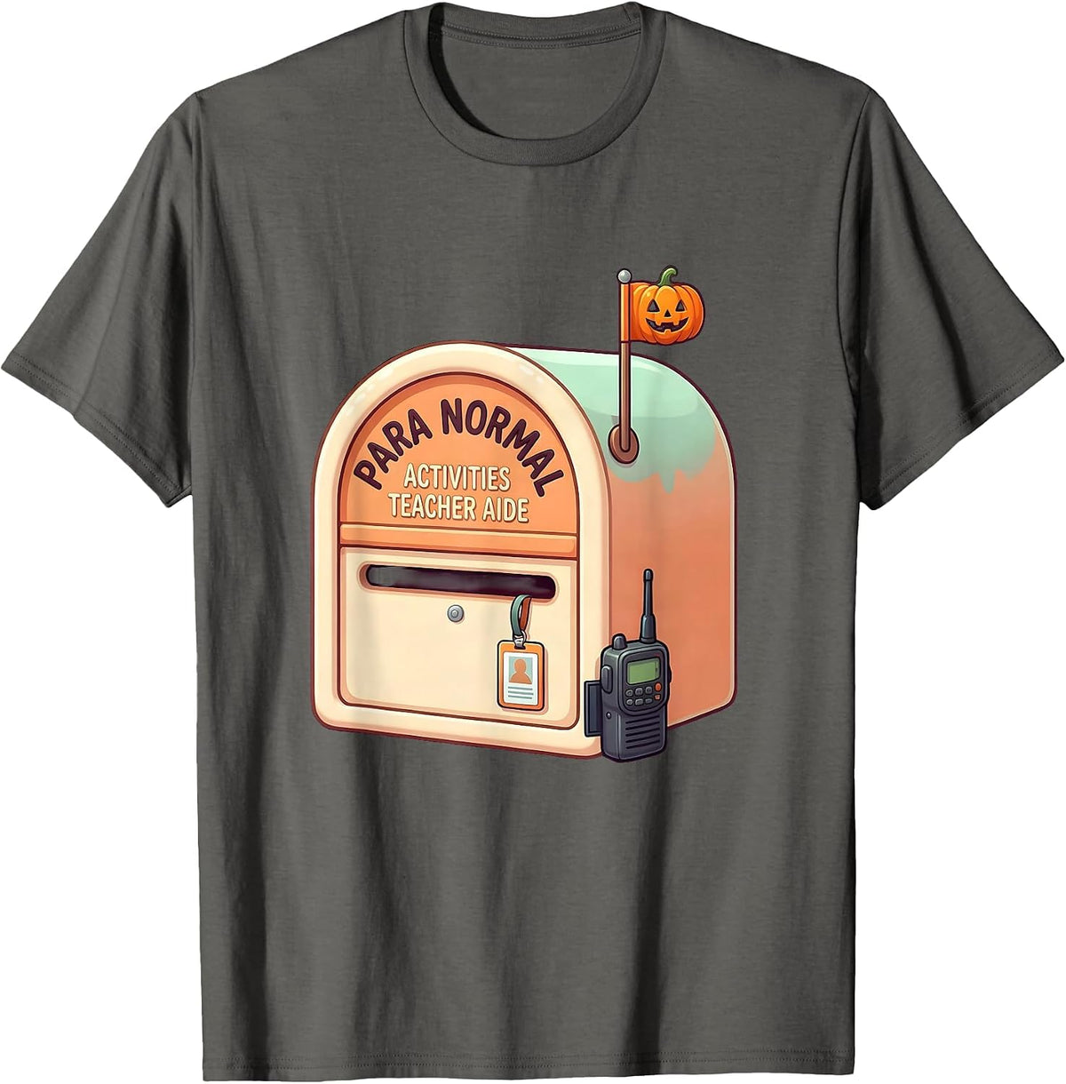 Para Normal Activities Teacher Aide Cute Kawaii Halloween T-Shirt - Asphalt Grey
