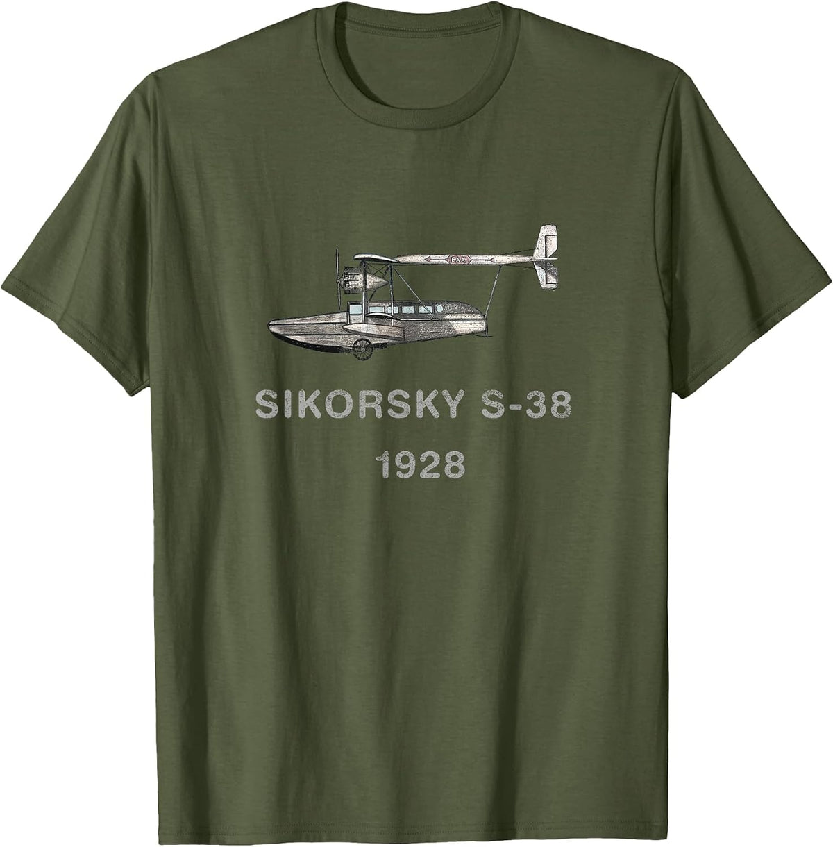 Vintage Aviation: Sikorsky S-38 T-Shirt - Olive Green