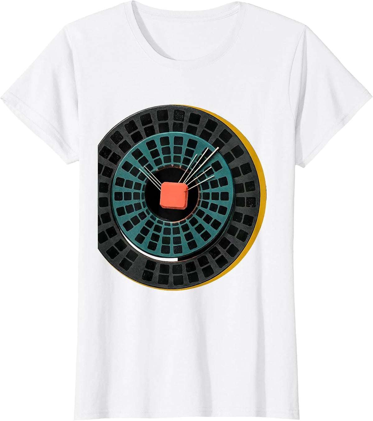 Women's Periodic Table Decoder Wheel Midcentury Modern Science Humor T-Shirt - White