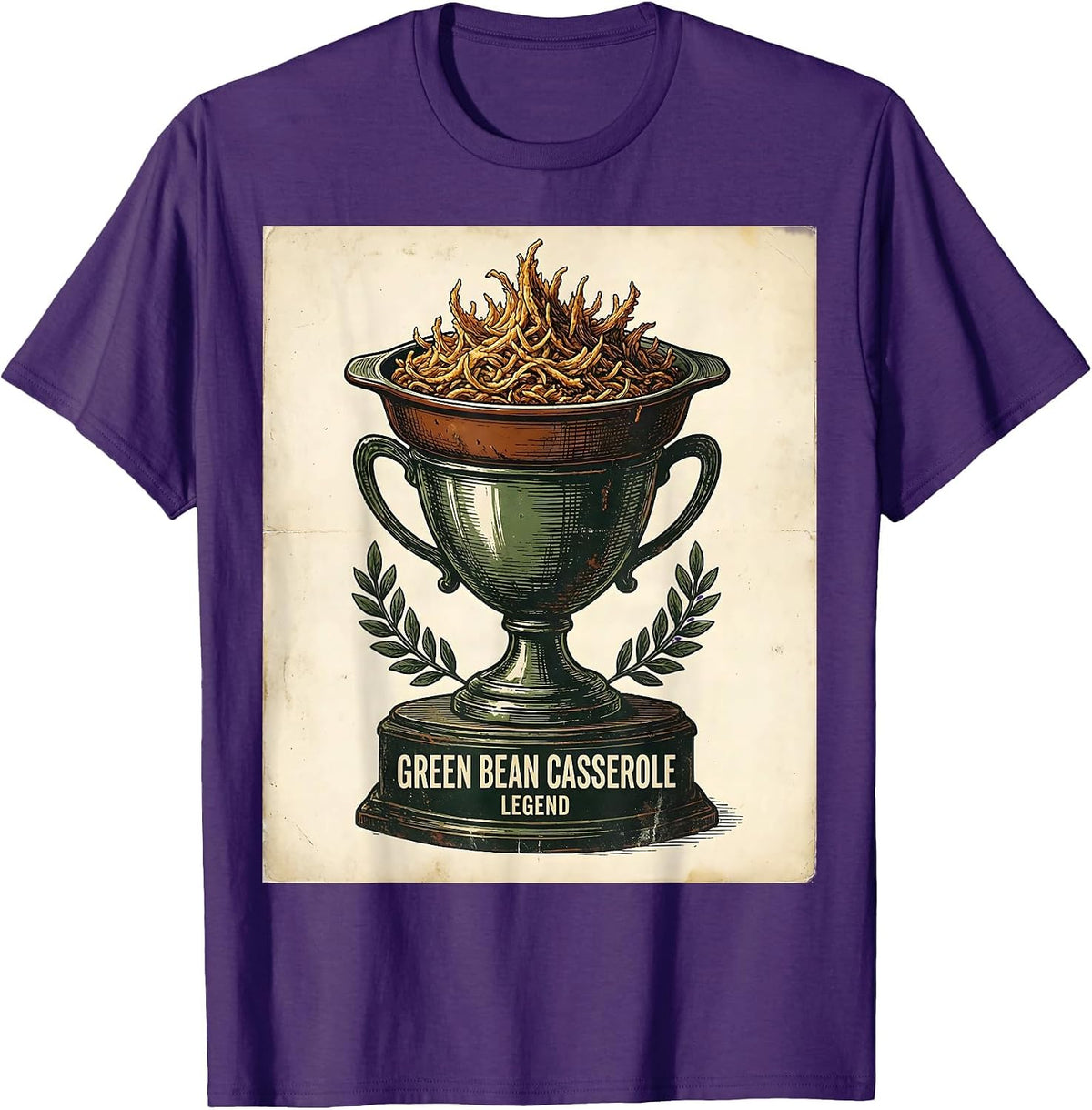 Green Bean Casserole Legend Vintage Funny Thanksgiving T-Shirt - Purple
