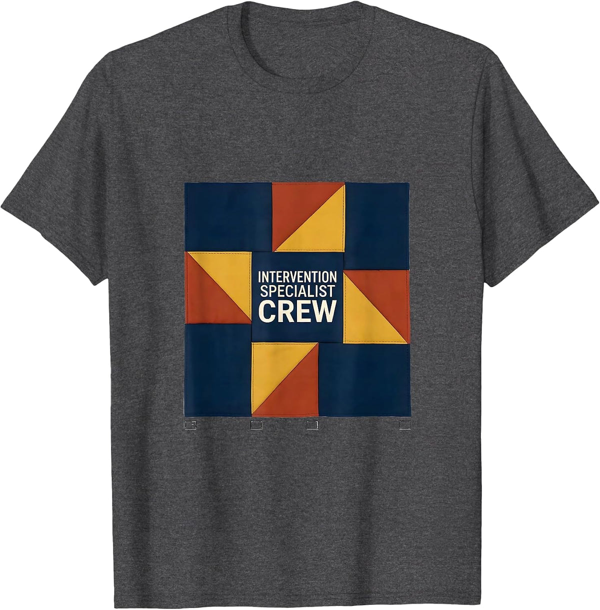Intervention Specialist Crew Rainbow Patchwork Early T-Shirt - Dark Heather Grey