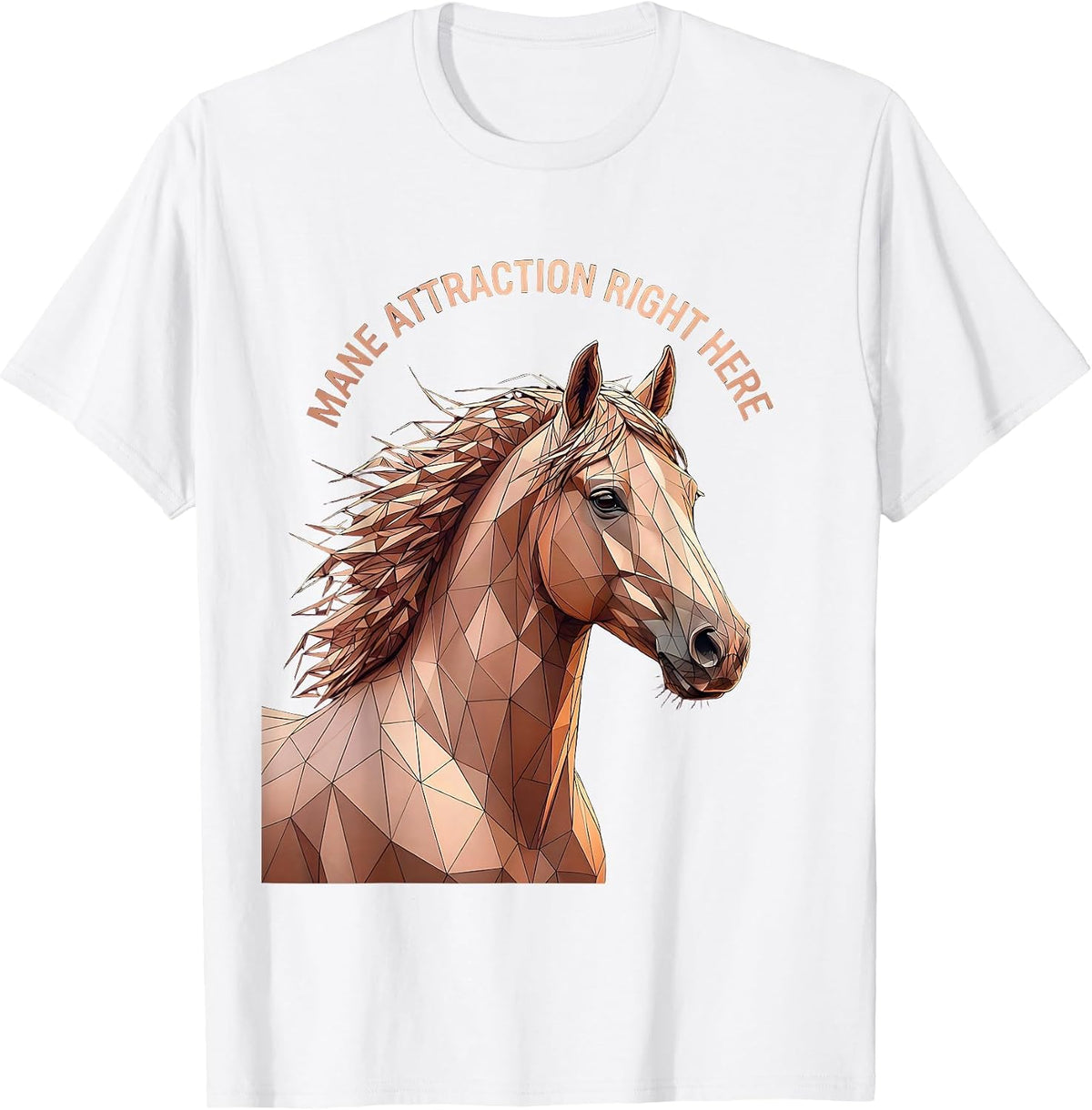 Men's Mane Attraction Here Horse Lover Design T-Shirt - White