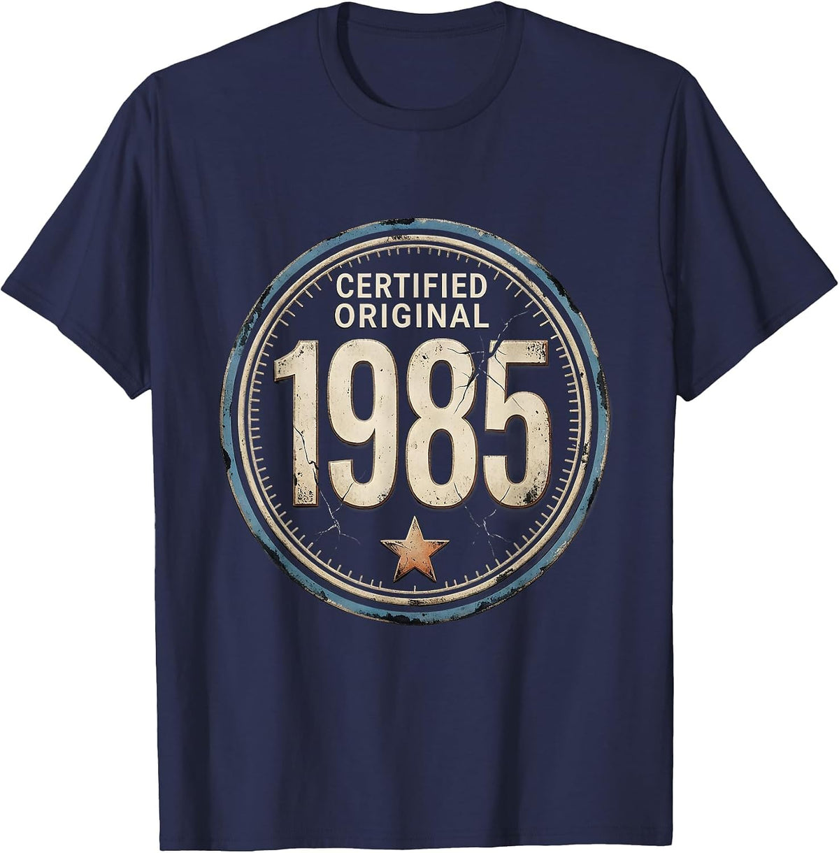 Men's Certified Original 1985 Vintage Stamp 41st Birthday Gift Men T-Shirt - Navy Blue
