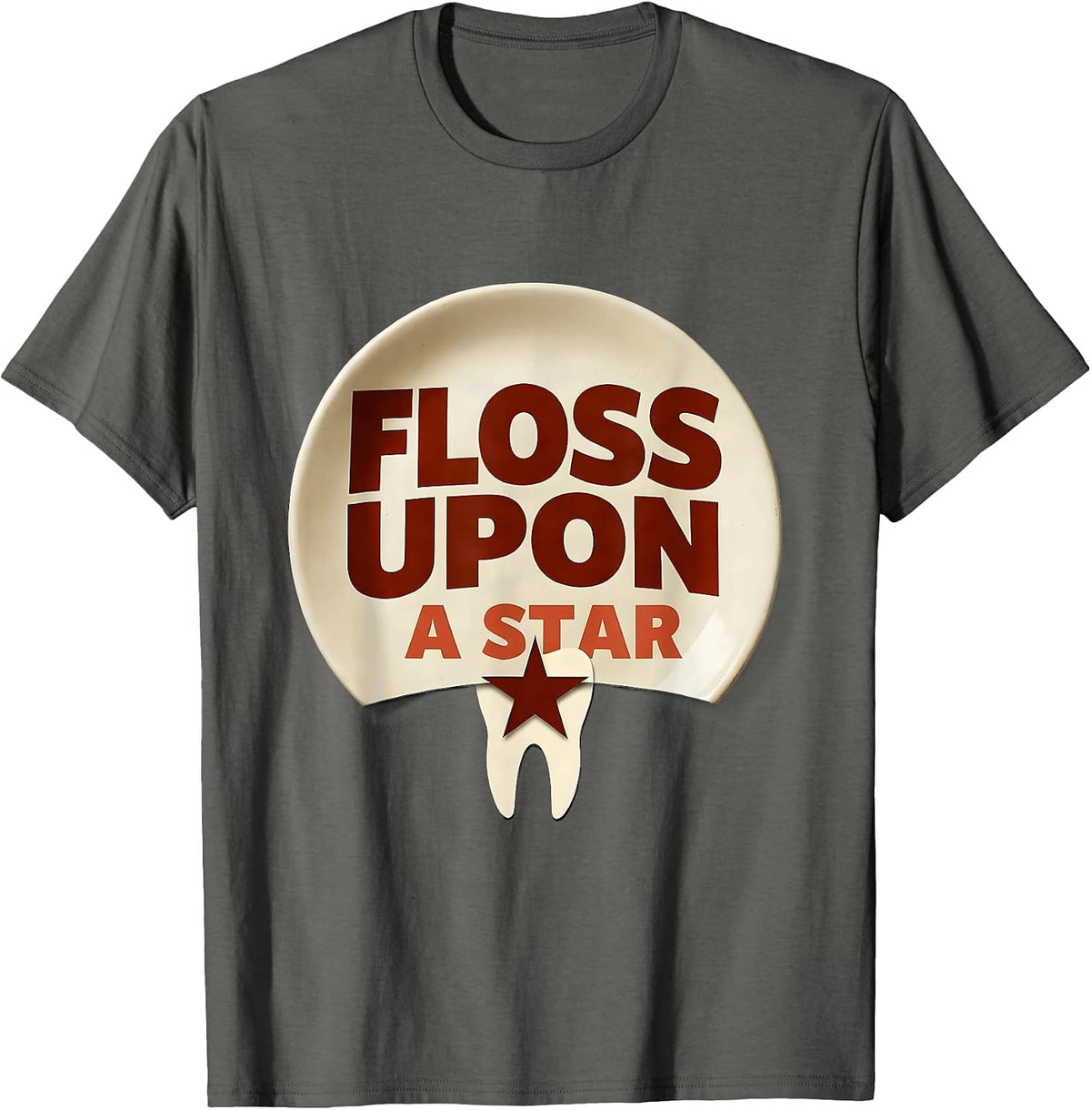 Floss Upon A Star Funny Dental Christmas Dental Assistant T-Shirt - Asphalt Grey