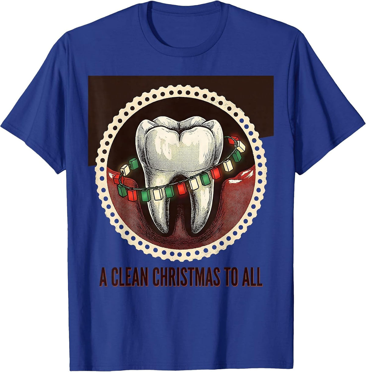 A Clean Christmas to All Vintage Dental Humor Dentist Gift T-Shirt - Royal Blue