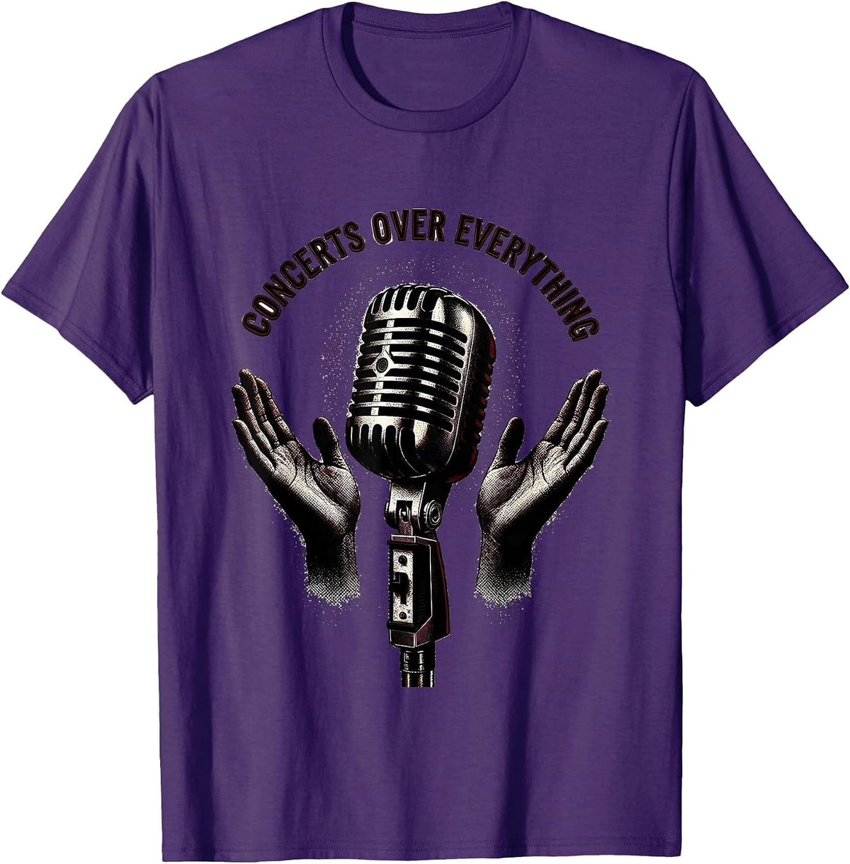 Concerts Over Everything Music Lover Design T-Shirt - Purple
