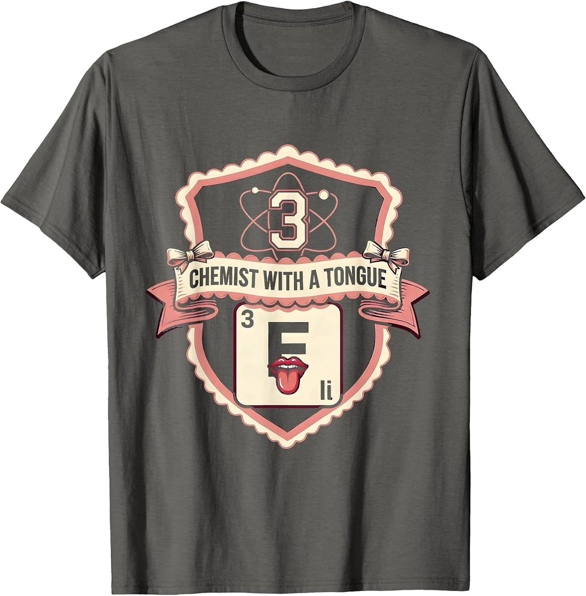 Can I Lick It Periodic Table Chemist Design T-Shirt - Asphalt Grey