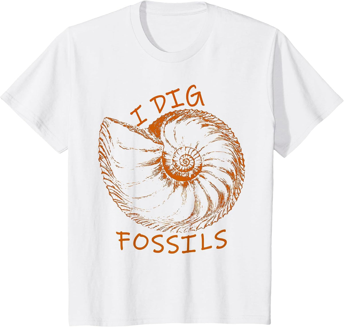 Ammonite Fossil I Dig Fossils T-Shirt - White
