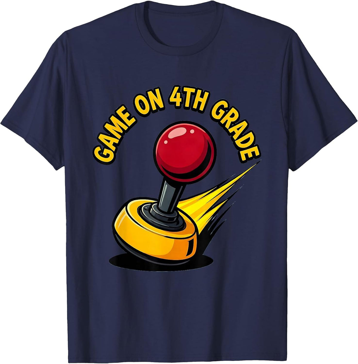Game On 4th Grade Cartoon Back To School Gamer Boys First T-Shirt - Navy Blue