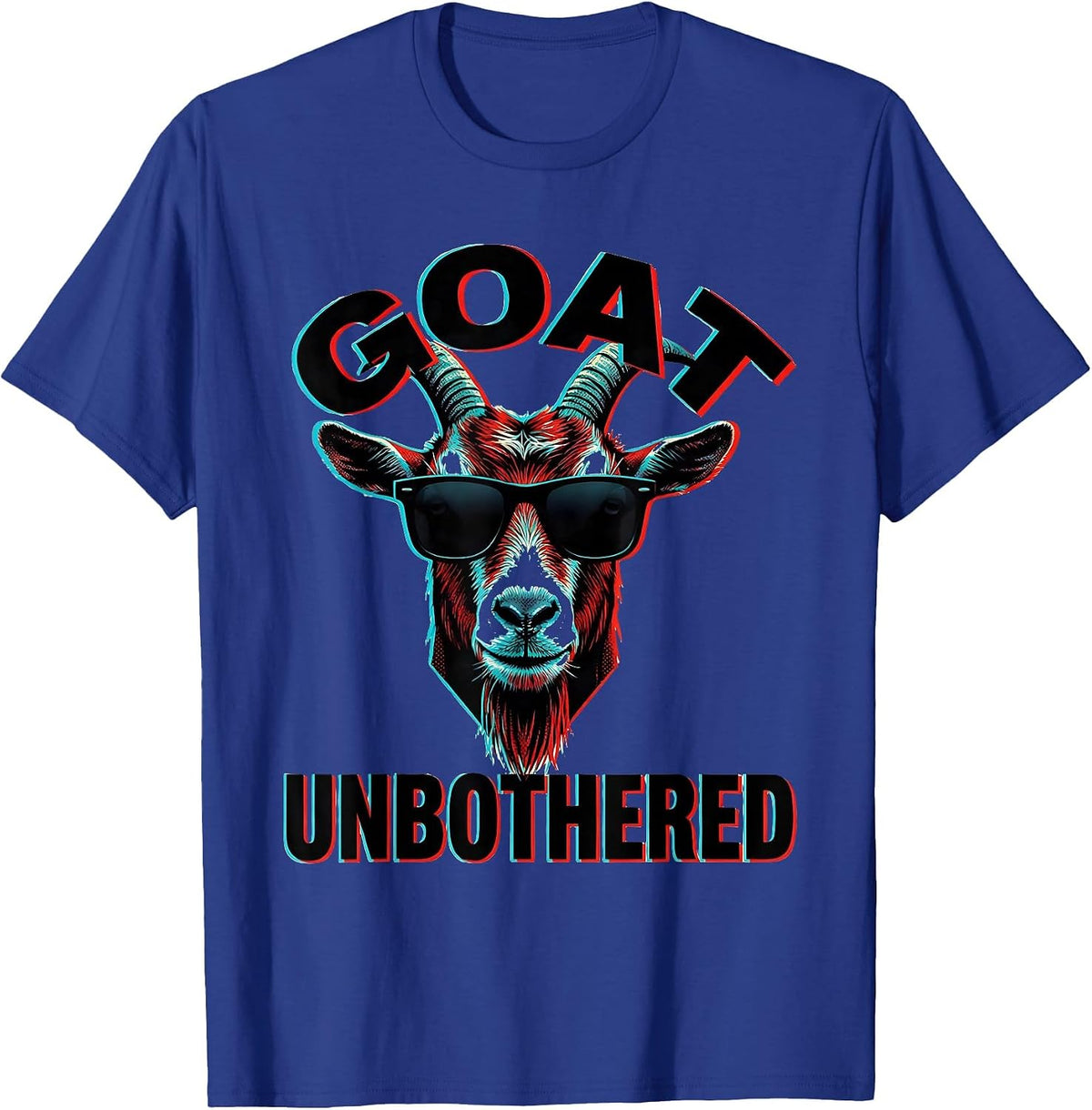 GOAT Unbothered Pop Art Goat Lover Animal Humor T-Shirt - Royal Blue