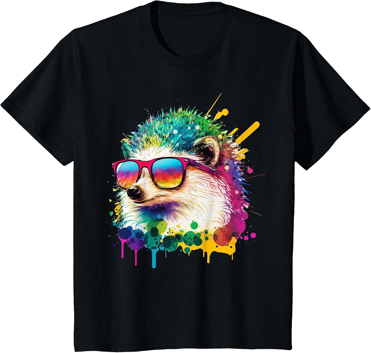 Cute Hedgehog Lover Animal on Hedgehog T-Shirt - Black