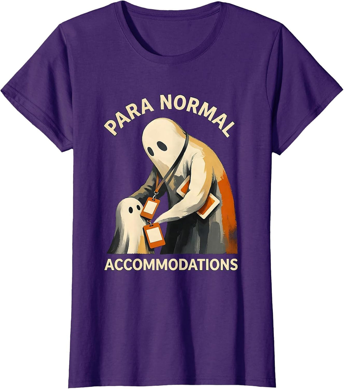 Women's Para Normal Accommodations Sped Teacher Ghost Halloween T-Shirt - Purple