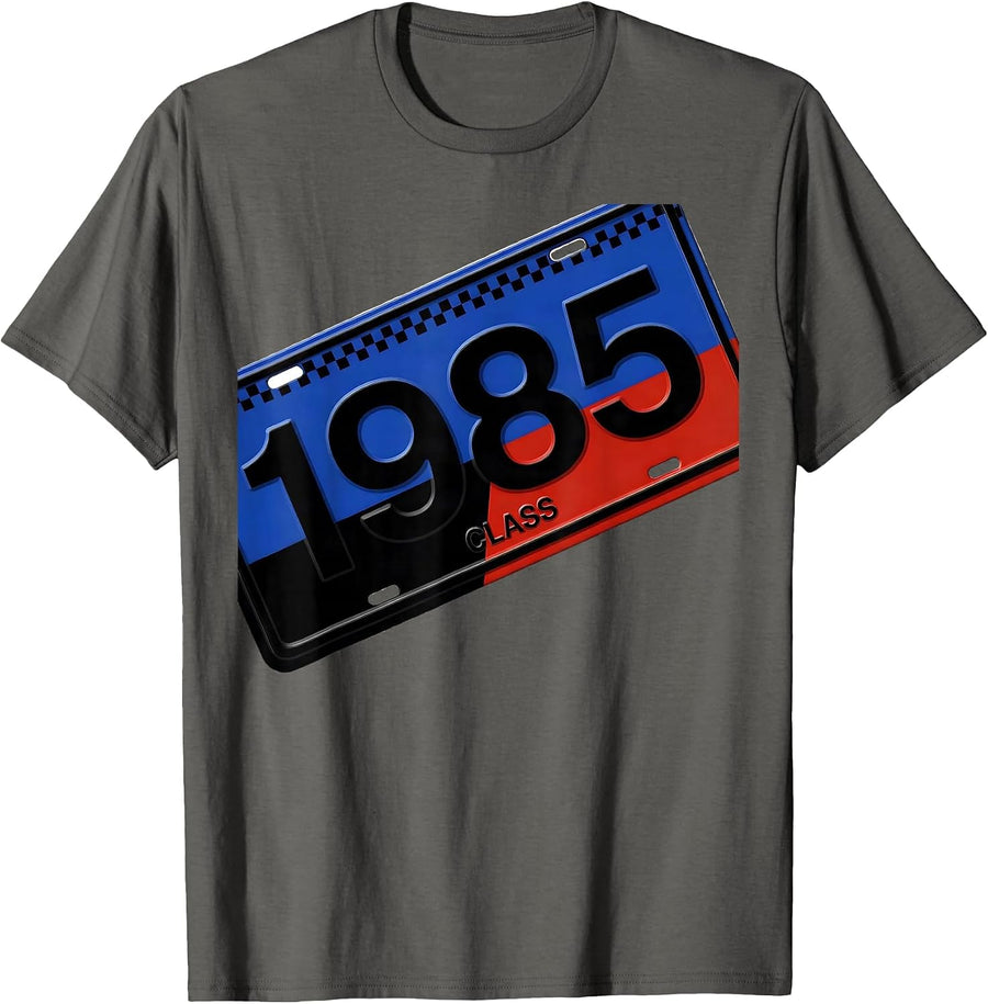 1985 Class Racing Livery Graphic Vintage Birthday T-Shirt - Asphalt Grey