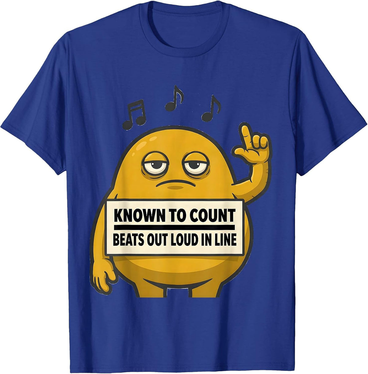 Men's Known To Count Beats Out Loud In Line Funny Music Lover Gift T-Shirt - Royal Blue