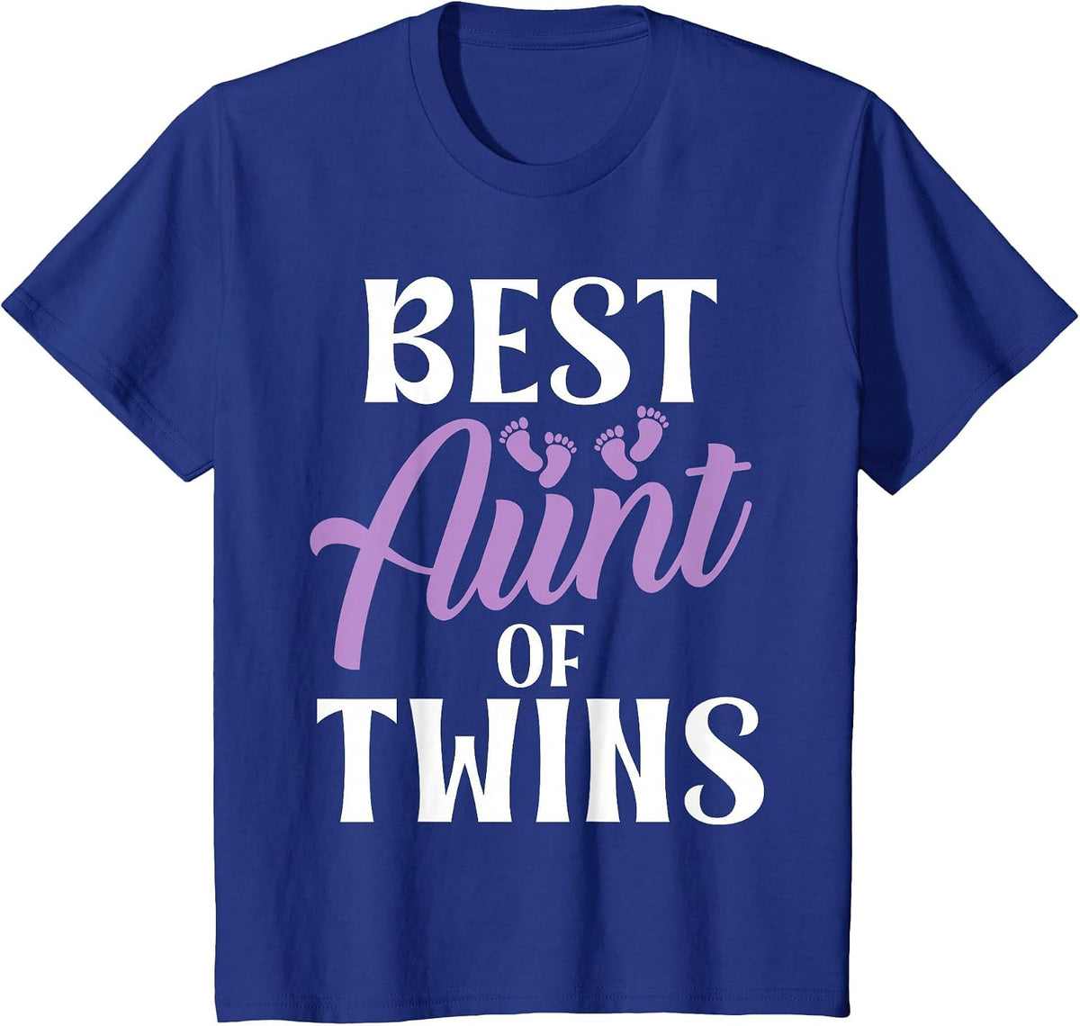 Best Aunt of Twins Aunt T-Shirt - Royal Blue