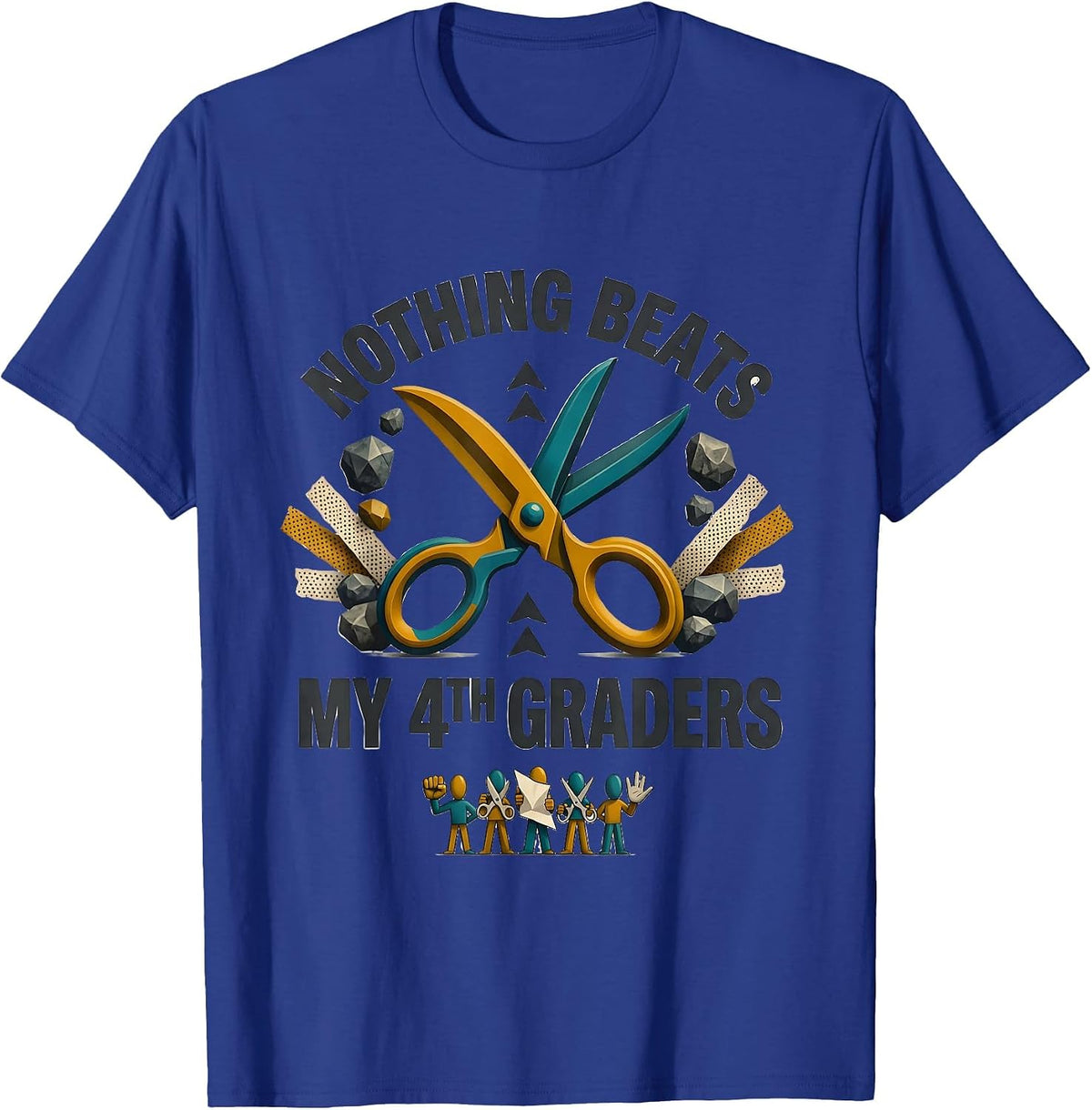 Nothing Beats My 4th Graders Funny Back To School Kids T-Shirt - Royal Blue