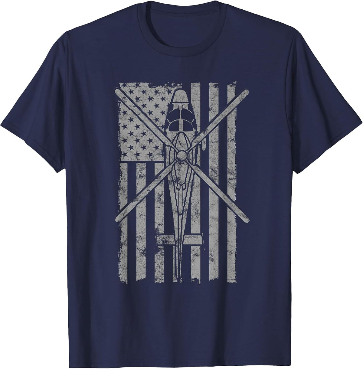 HH-65 Dolphin SAR/Rescue Helicopter Vintage Flag T-Shirt T-Shirt - Navy Blue