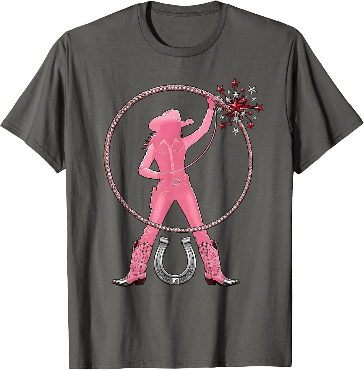 Lasso Throw Desert Sky Cowboy Graphic T-Shirt - Asphalt Grey