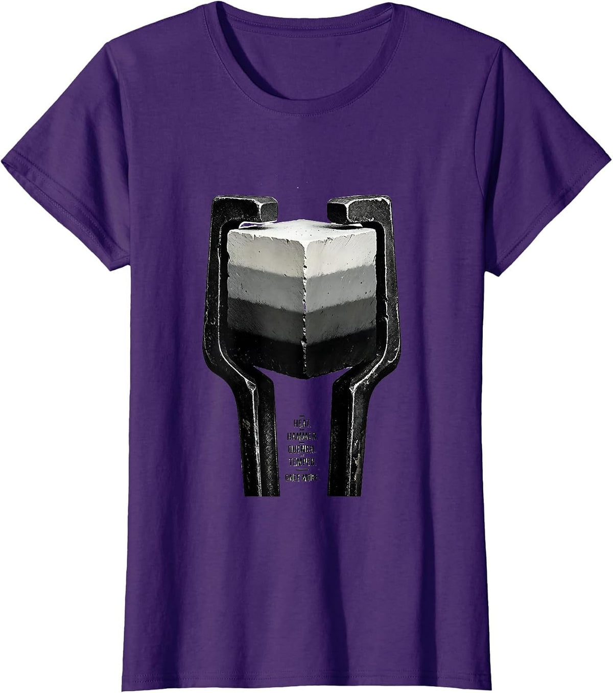 Women's Heat Hammer Quench Temper Once More Blacksmith Forge T-Shirt - Purple