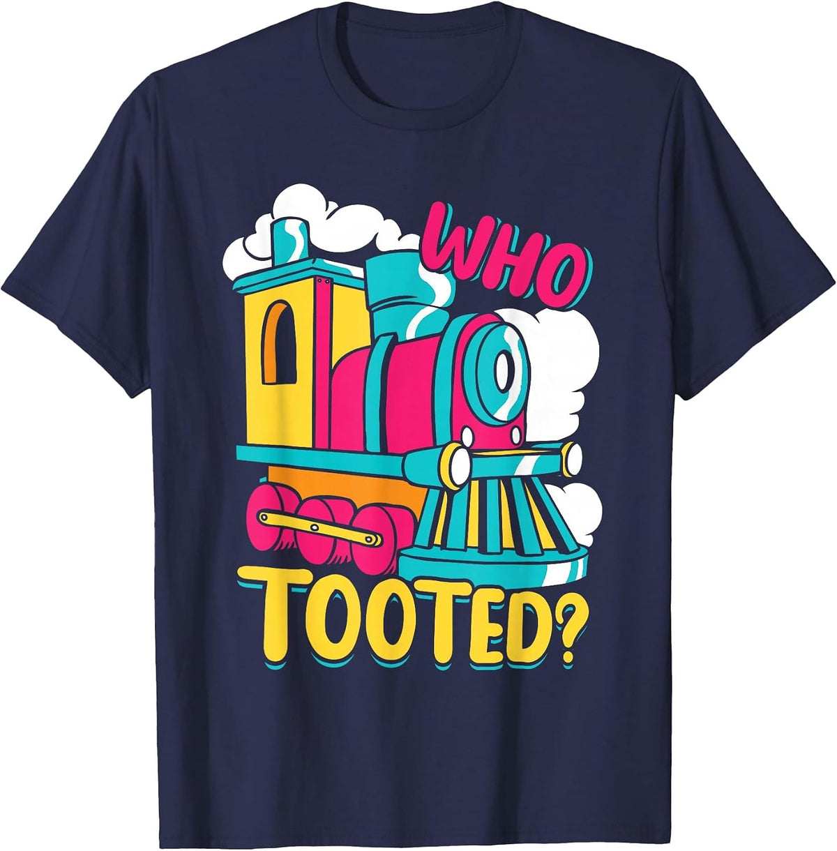 Kids Train Locomotive Train Who Tooted T-Shirt - Navy Blue