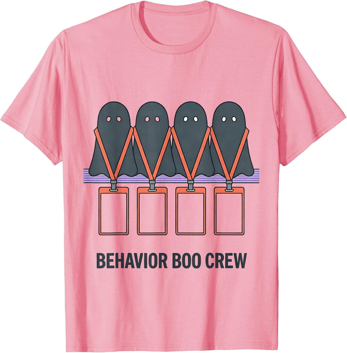 Men's Behavior Boo Crew Funny Para Normal Activities SPED T-Shirt - Pink
