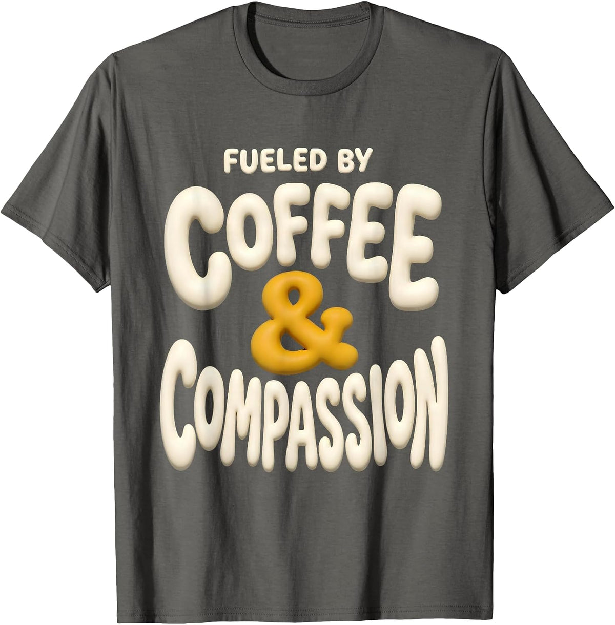 Men's Fueled by Coffee and Compassion Special Ed Teacher T-Shirt - Asphalt Grey