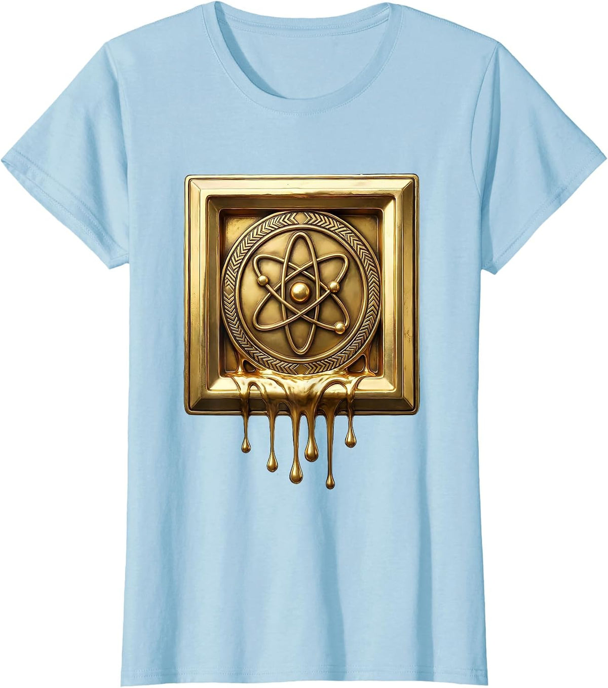 Women's Can I Lick It Periodic Table Gold Element Tile T-Shirt - Baby Blue