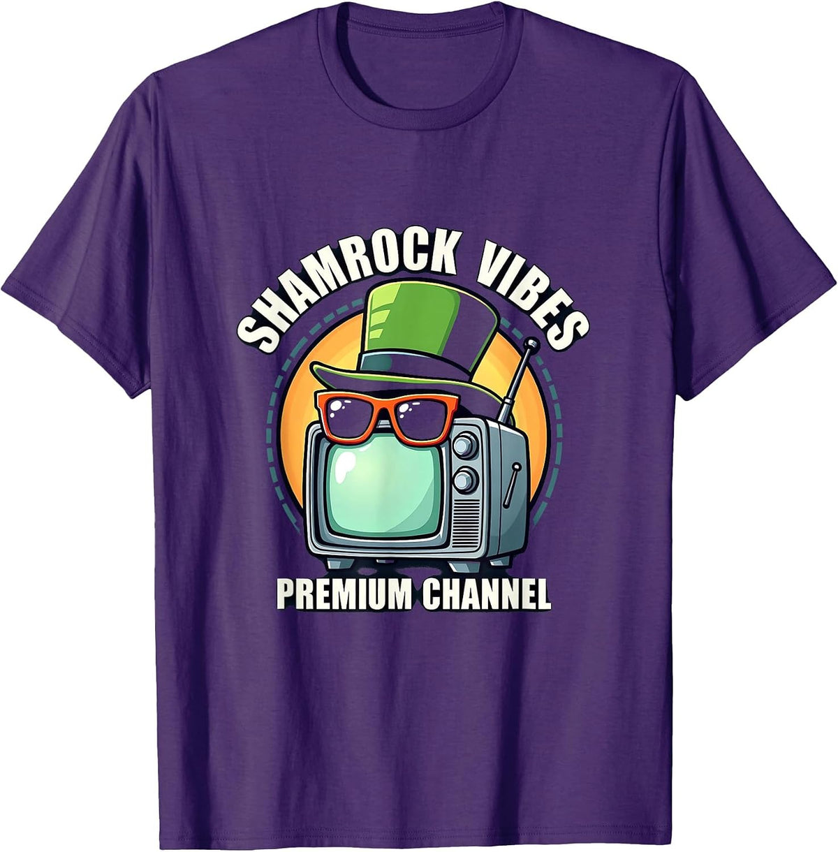 Shamrock Vibes St Patricks Day Mens Design T-Shirt - Purple