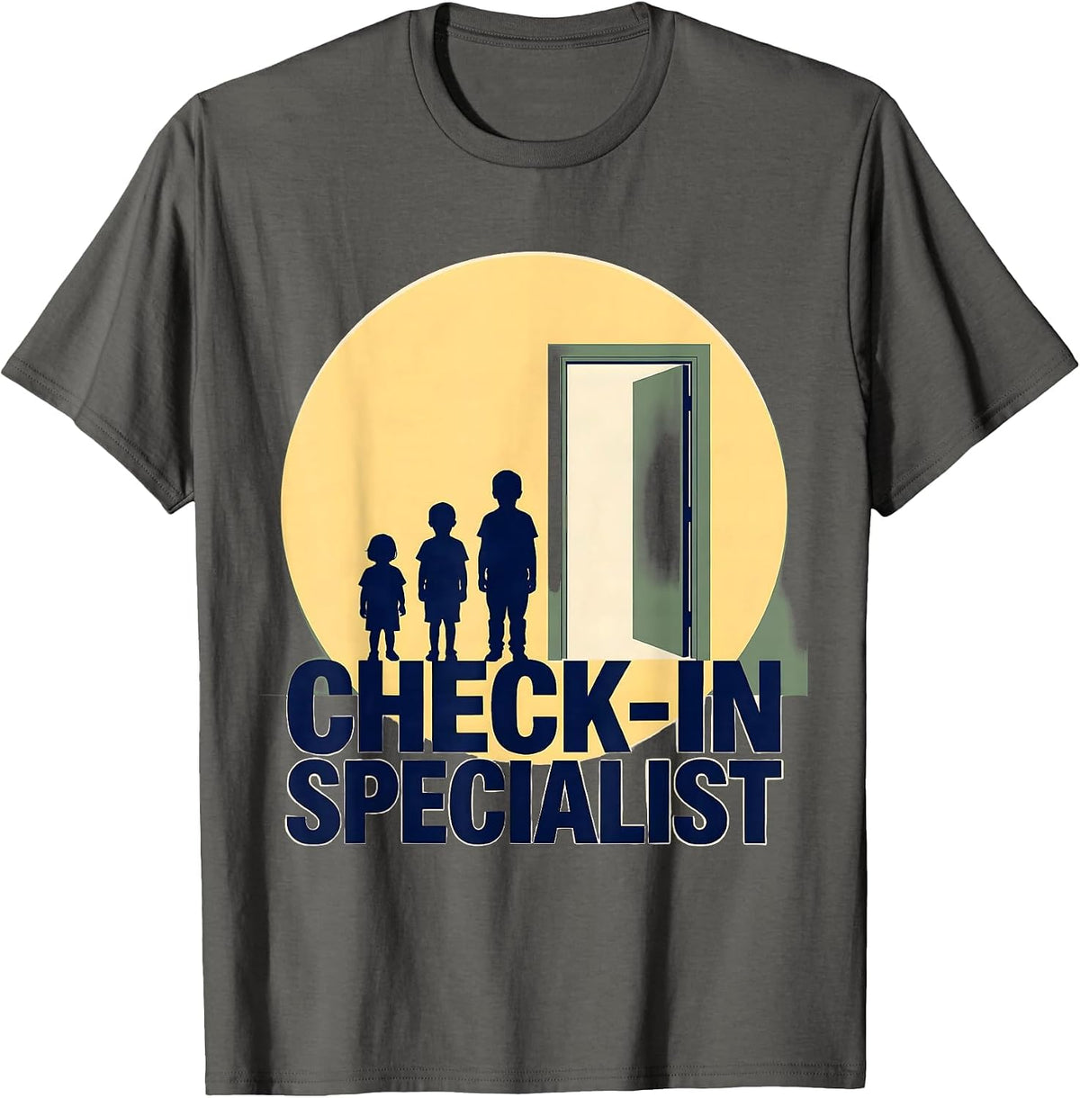 Men's Check-In Specialist Funny School Counselor Mental Health T-Shirt - Asphalt Grey