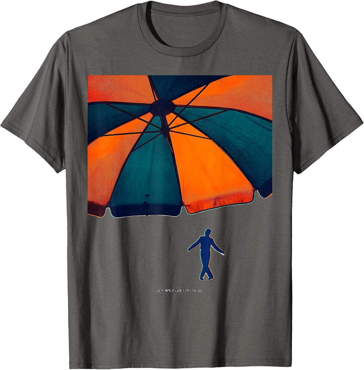 Men's New Orleans Louisiana Risograph Vintage Souvenir Gift T-Shirt - Asphalt Grey