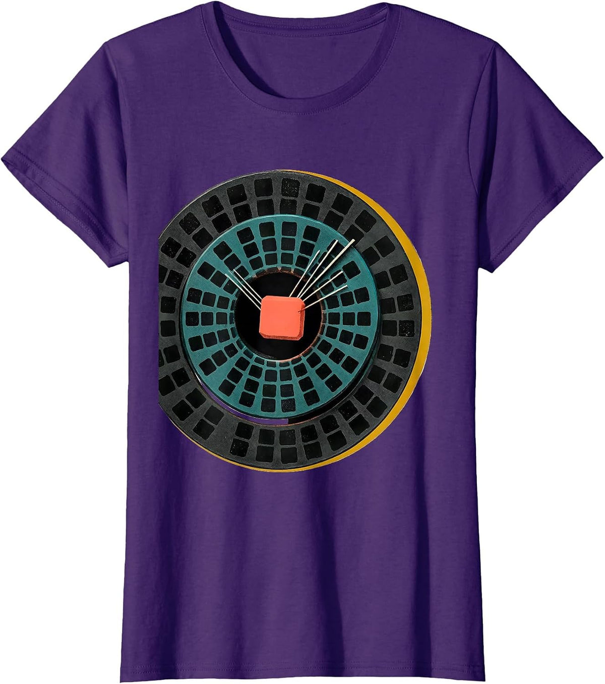 Women's Periodic Table Decoder Wheel Midcentury Modern Science Humor T-Shirt - Purple
