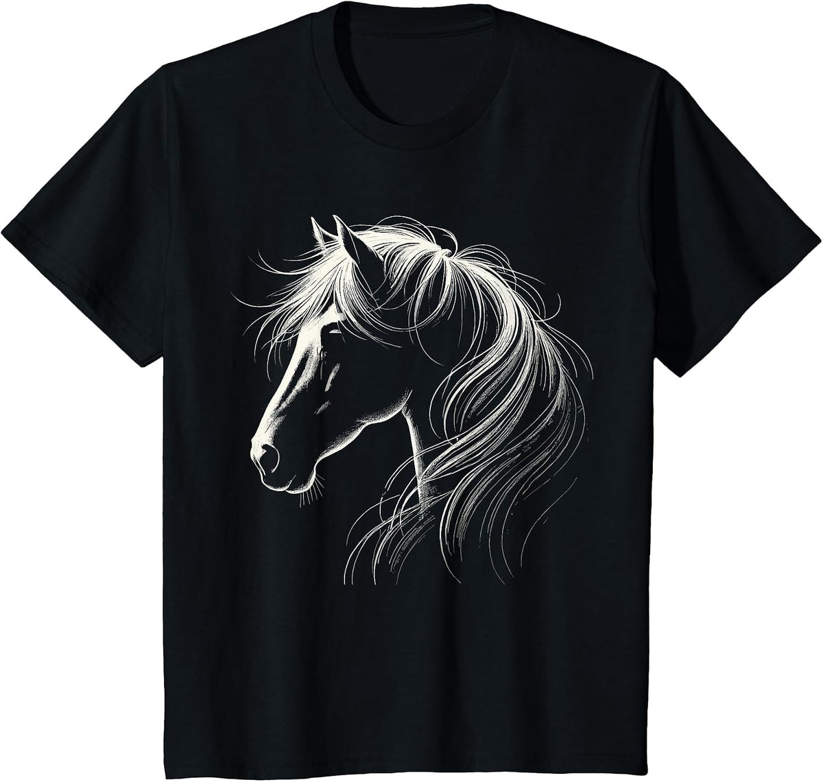 Horse Silhouette Horse Riding Lover T-Shirt - Black