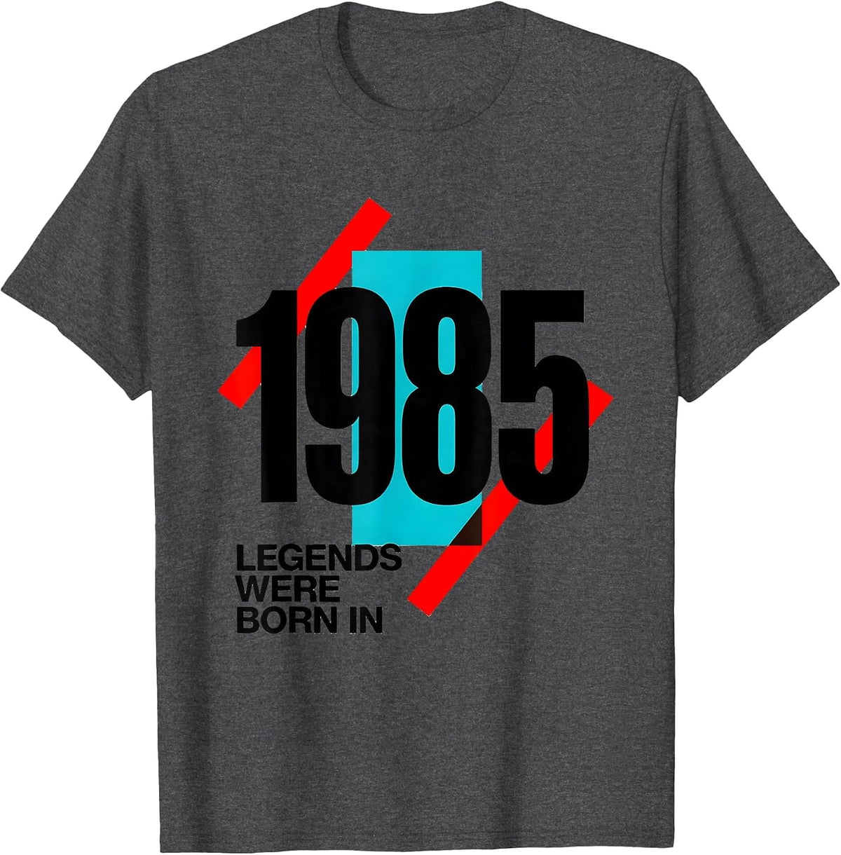 Men's Legends Were Born In 1985 Vintage Legends Birthday Gift T-Shirt - Dark Heather Grey