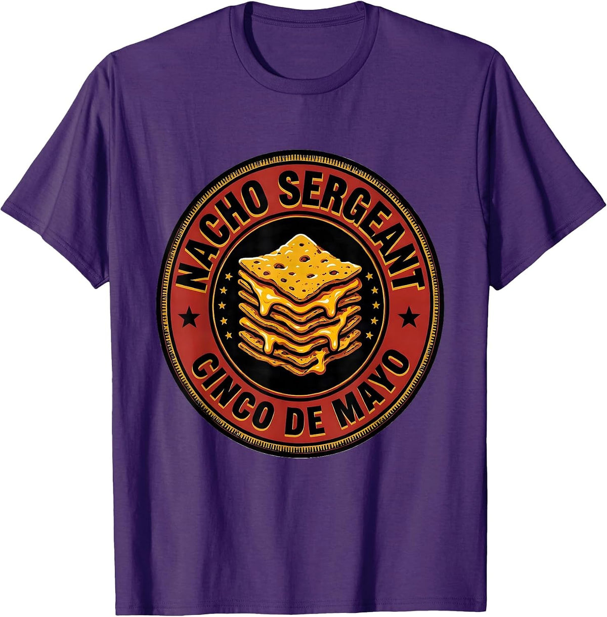Nacho Sergeant Cinco de Mayo Party Humor Mexican Culture T-Shirt - Purple