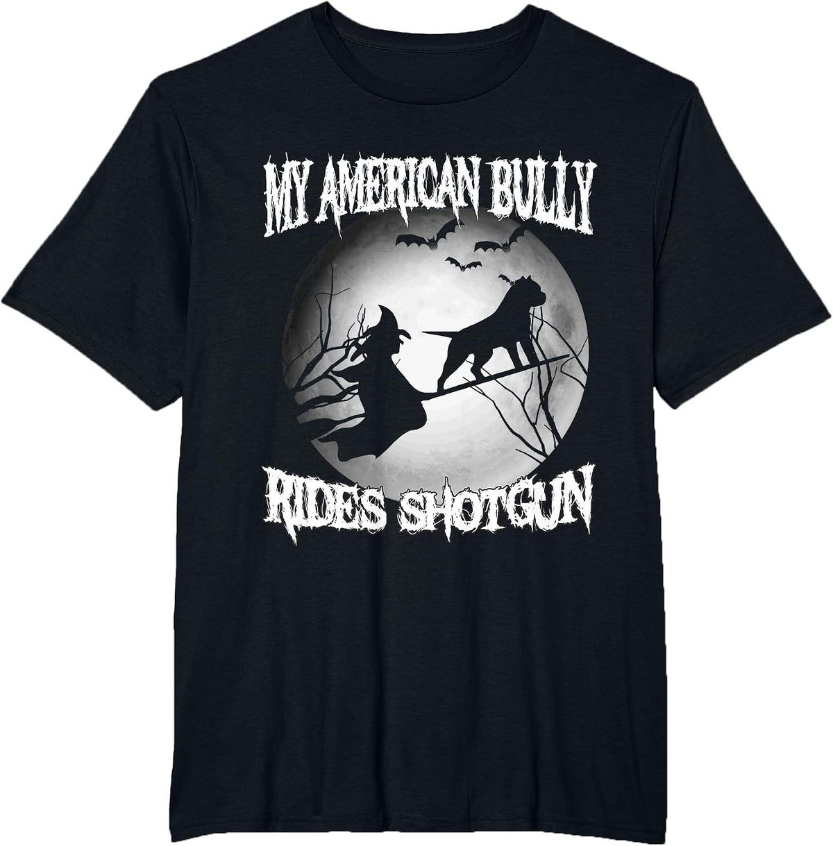 My American Bully Rides Shotgun Halloween Shirt T-Shirt - Black
