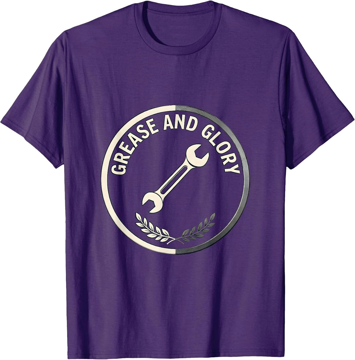 Grease and Glory Blue Collar Worker Design T-Shirt - Purple