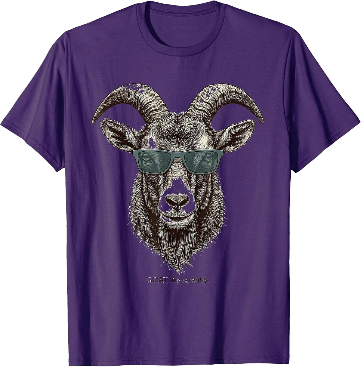 Men's GOAT Apparently Funny Goat With Sunglasses Animal Lover T-Shirt - Purple