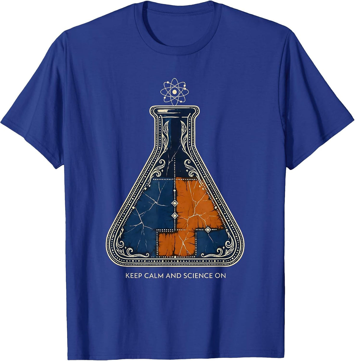 Keep Calm and Science On Science Teacher Design T-Shirt - Royal Blue