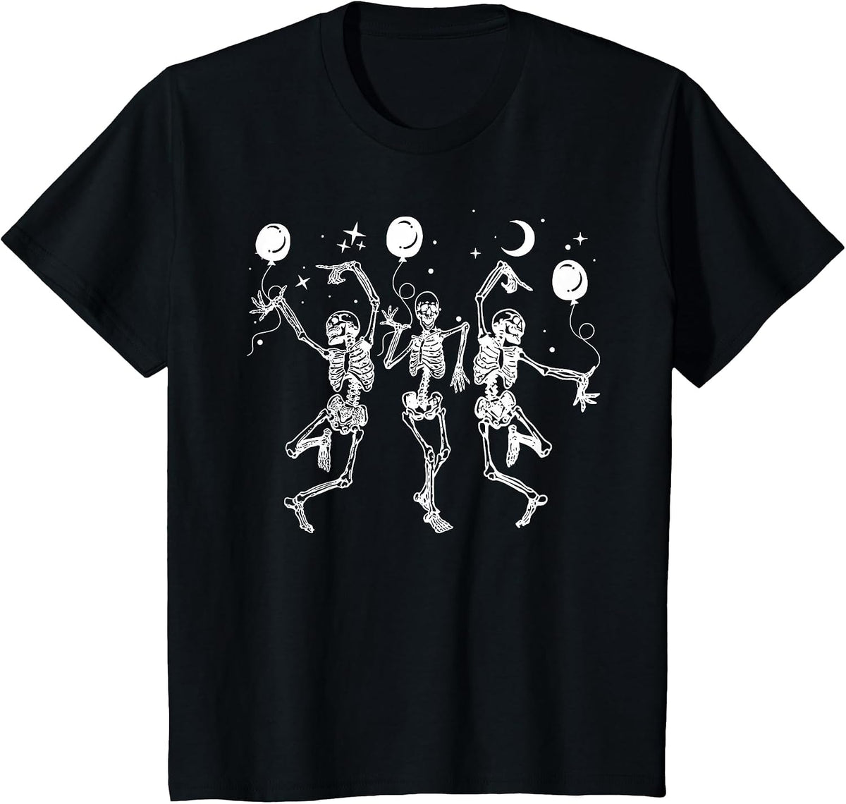 Skeleton Dancing Spooky Season Halloween Trick Or Treat T-Shirt - Black