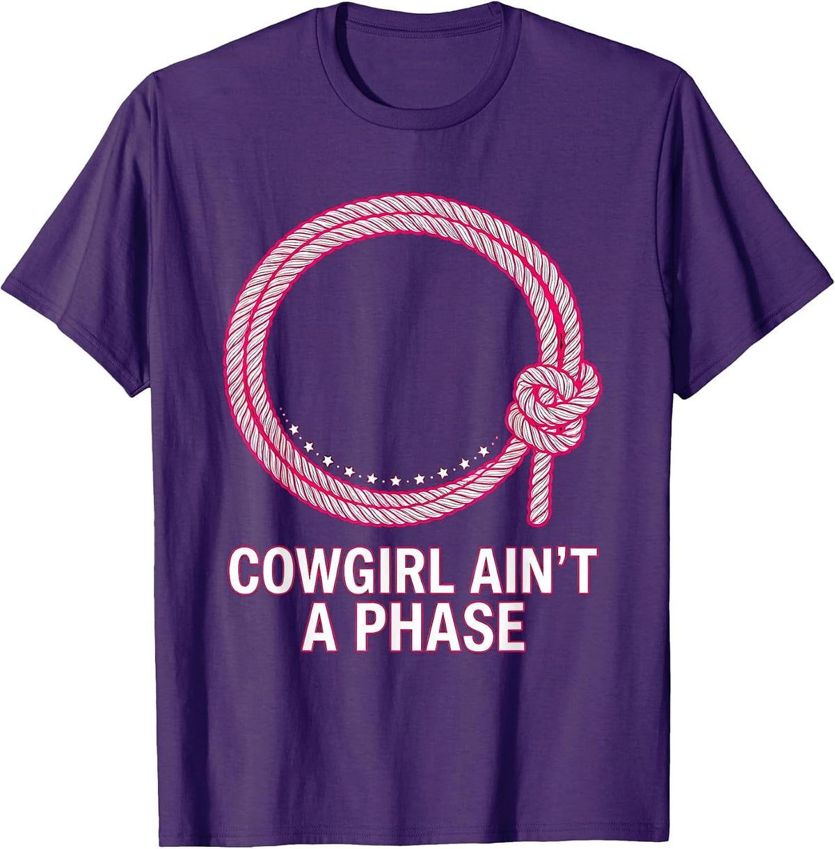 Men's Cowgirl Ain't A Phase Vintage Western Retro Country Pride T-Shirt - Purple