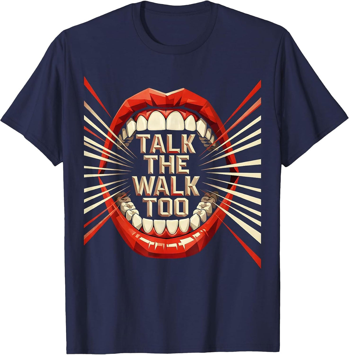 Men's Talk the Walk Too Speech Therapy Design T-Shirt - Navy Blue