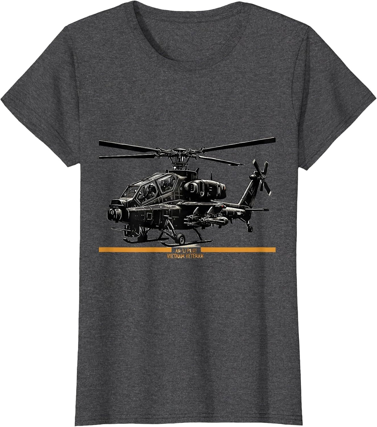 Women's AH-1J Pilot Vietnam Veteran Military Helicopter Pilot T-Shirt - Dark Heather Grey